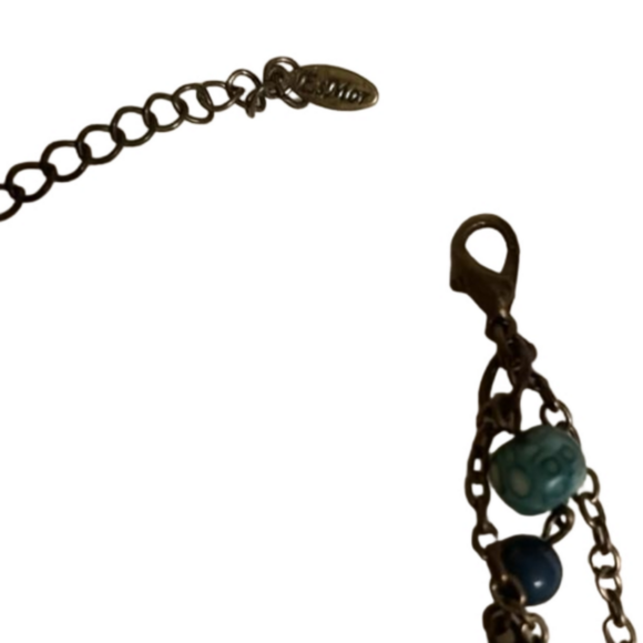 🌟 BOHO 3-Strand EsMor Clasp Beaded Earthy Green Amber Necklace 🌟 - Picture 3 of 6